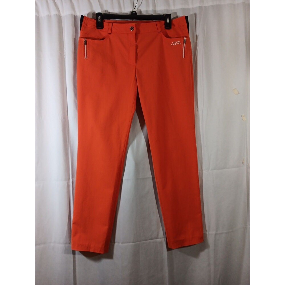 Louis Castel Womens 8 Orange Golf Pants 4LFPT208 Ankle Performance